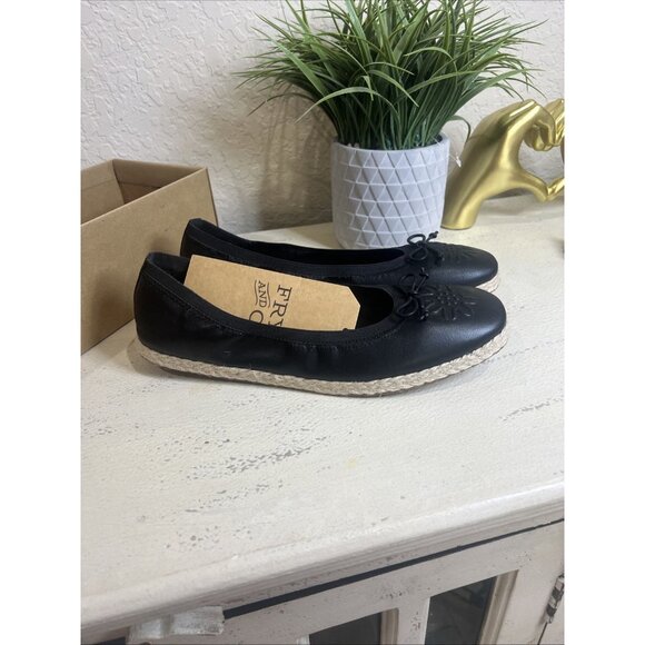 Frye And Co Willow Ballet Flat Black Faux Leather Slip on Shoes Women's 10M NEW - Picture 3 of 7